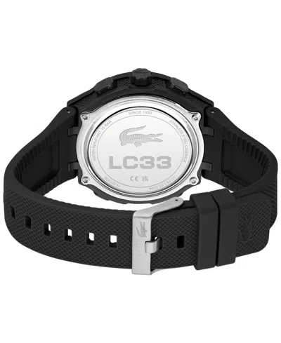 Lacoste Men's Lc33 Black Silicone Strap Watch, 44.8mm