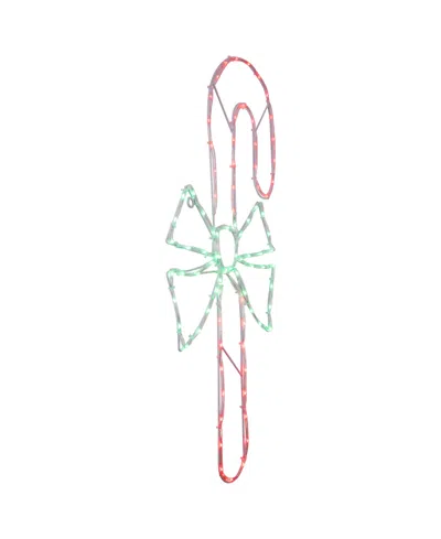 Northlight 28" Led Lighted Candy Cane With Bow Christmas Window Silhouette