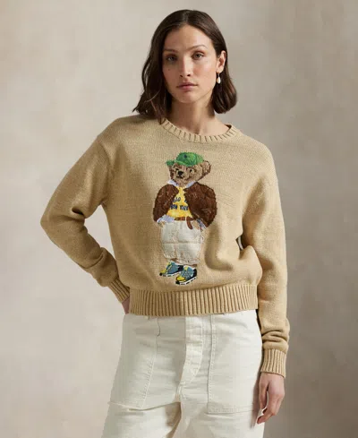 Polo Ralph Lauren Beige Cotton Polo Bear Jumper