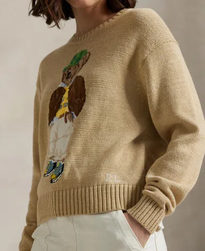 Polo Ralph Lauren Beige Cotton Polo Bear Jumper