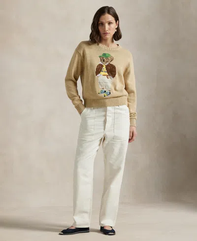 Polo Ralph Lauren Beige Cotton Polo Bear Jumper