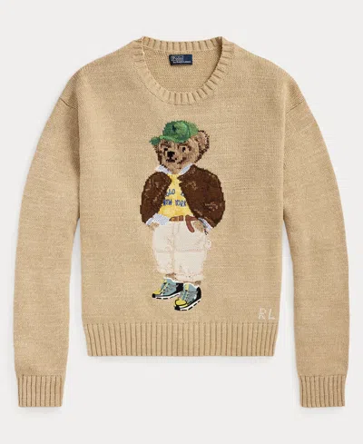 Polo Ralph Lauren Beige Cotton Polo Bear Jumper