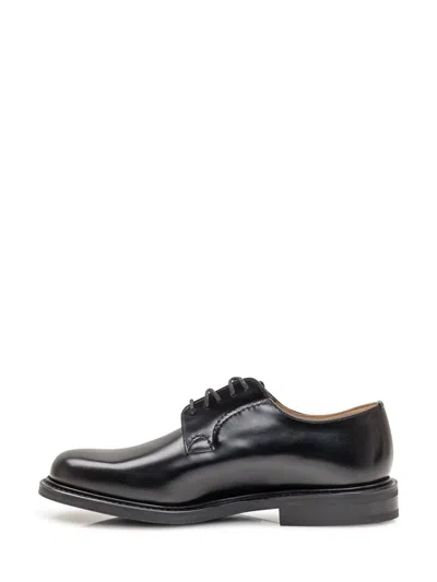 Church's Black Leather Lace Up Shoes In Black