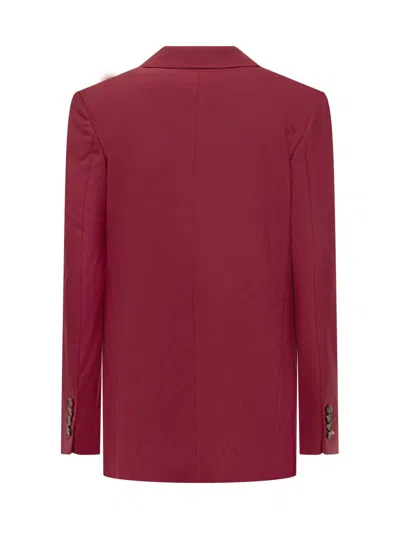 Stella Mccartney Single-breasted Blazer In Burgundy