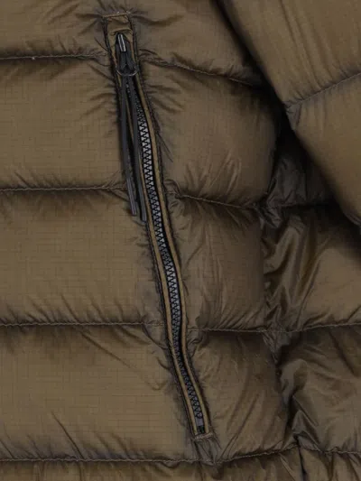 C.p. Company Logo Padded Down Jacket In Brown