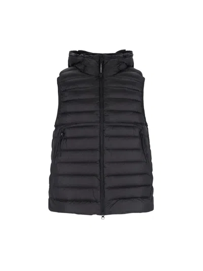 C.p. Company Quilted Puffer Gilet - Black In Black