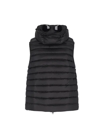 C.p. Company Quilted Puffer Gilet - Black In Black