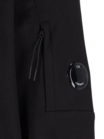 C.p. Company Cp Company Diagonal Raised Fleece Crew Neck Lens Sweatshirt In Black