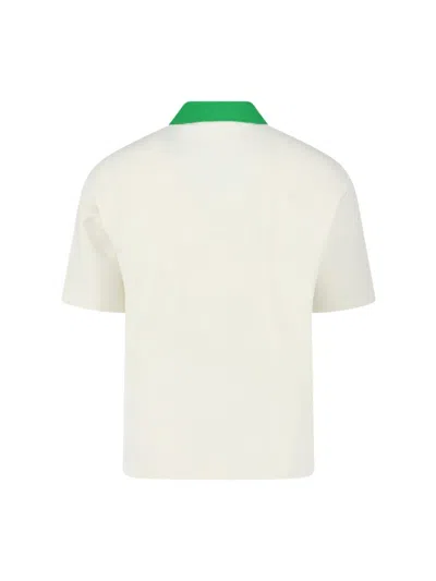 Marni Cotton Blend Polo Shirt With Contrasting Collar In White
