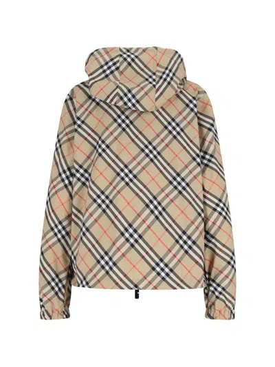 Burberry Women Archivio Check Waterproof Jacket