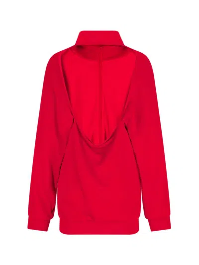 Balenciaga High Collar Ribbed Cuffs Side Pockets In Red