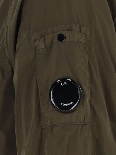 C.p. Company Logo Shirt Jacket - Green In Brown