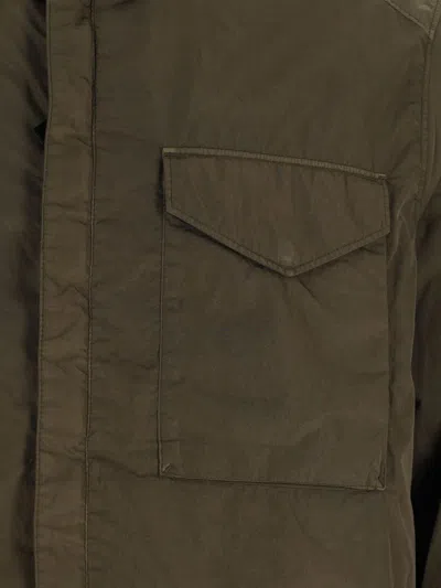 C.p. Company Logo Shirt Jacket - Green In Brown