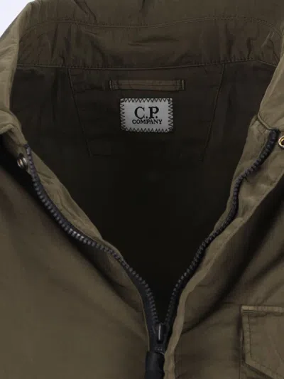 C.p. Company Logo Shirt Jacket - Green In Brown