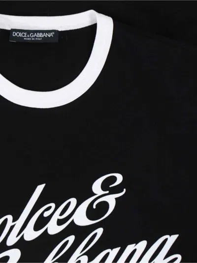 Dolce & Gabbana Round Neck T-shirt In Cotton In Black