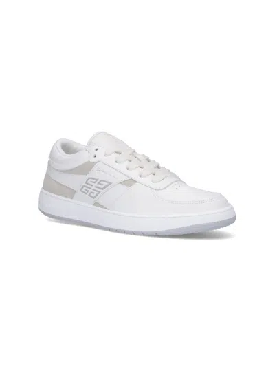 Givenchy G Move White Low Top Sneakers With Logo Detail On The Side In Leather Man