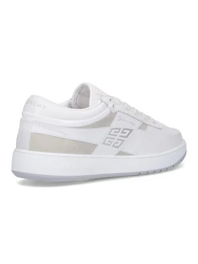 Givenchy G Move White Low Top Sneakers With Logo Detail On The Side In Leather Man