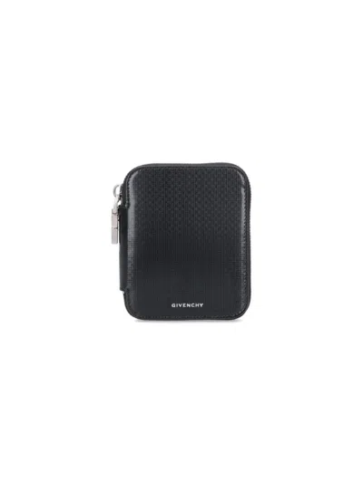 Givenchy Slim Textured Compact Wallets In Black