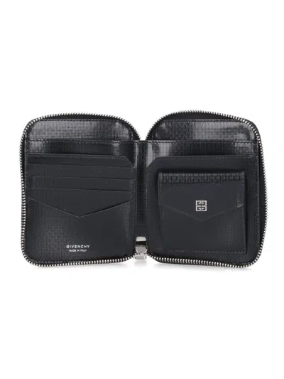 Givenchy Slim Textured Compact Wallets In Black