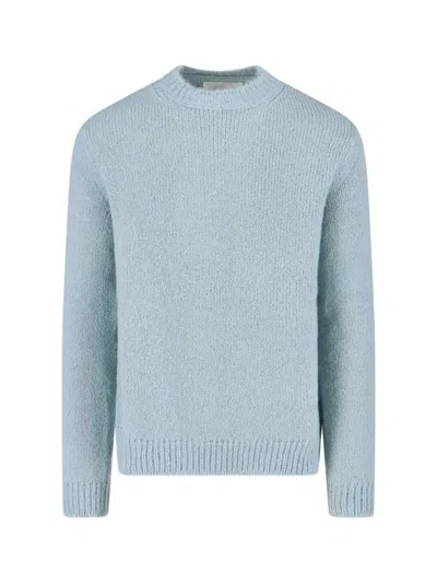 Jil Sander Powder Blue Alpaca And Wool Blend Crewneck Sweater