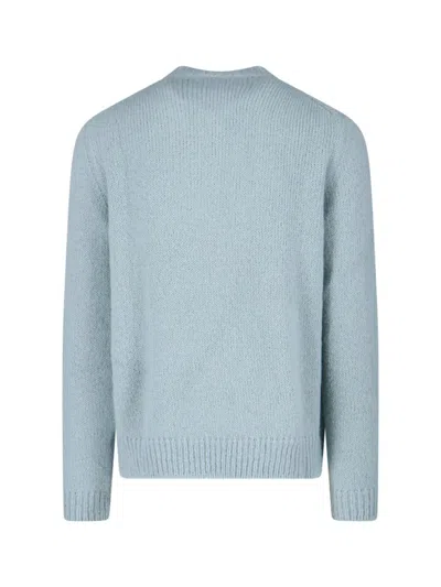 Jil Sander Powder Blue Alpaca And Wool Blend Crewneck Sweater