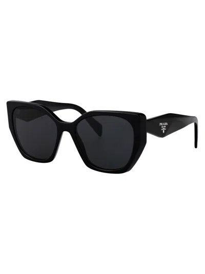 Prada Black Acetate Sunglasses In Black
