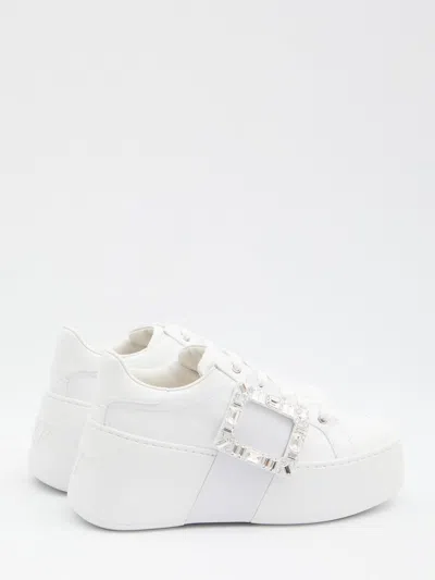 Roger Vivier Women Viv Skate High Strass Leather Sneakers In Multi