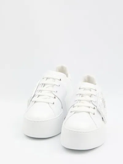 Roger Vivier Women Viv Skate High Strass Leather Sneakers In Multi
