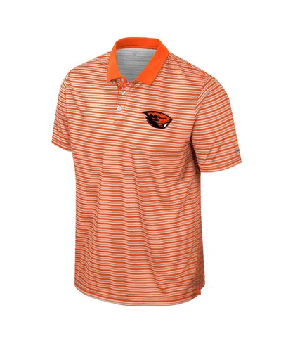 Colosseum Men's Orange Oregon State Beavers Striped Polo Shirt In Orange