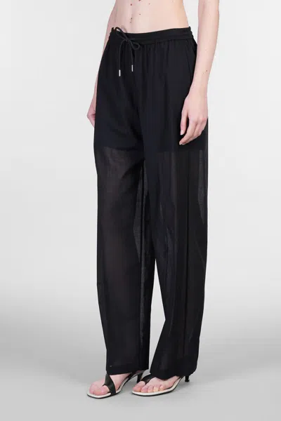 Theory Drawcord Pull-on Pant In Lightweight Wool In Black