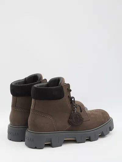 Moncler Peak City Lace-up Hiking Boots In Brown