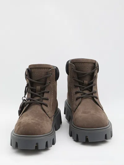 Moncler Peak City Lace-up Hiking Boots In Brown