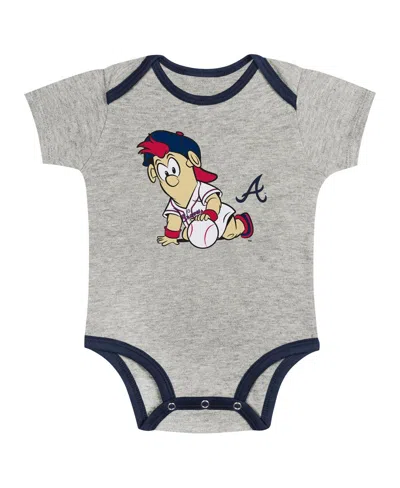 Outerstuff Baby Boys And Girls 2-pack Atlanta Braves Play Ball Bodysuit In Gray