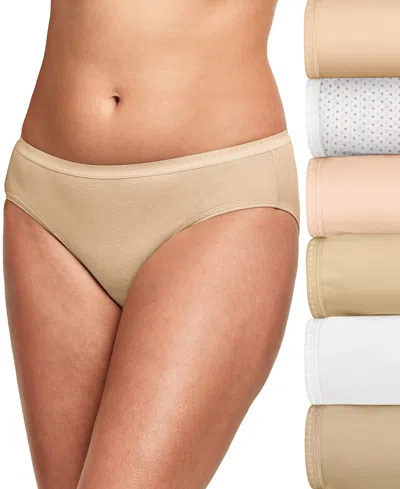 Hanes Women's 6-pk. Ultimate Breathable Cotton Bikini Underwear 42h6cc In Neutral