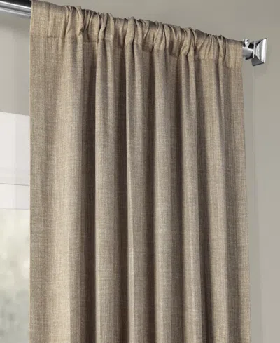 Half Price Drapes Mink Textured Faux Linen Room Darkening Curtain