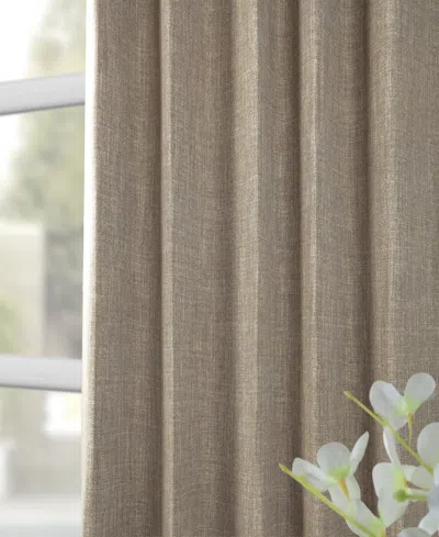 Half Price Drapes Mink Textured Faux Linen Room Darkening Curtain
