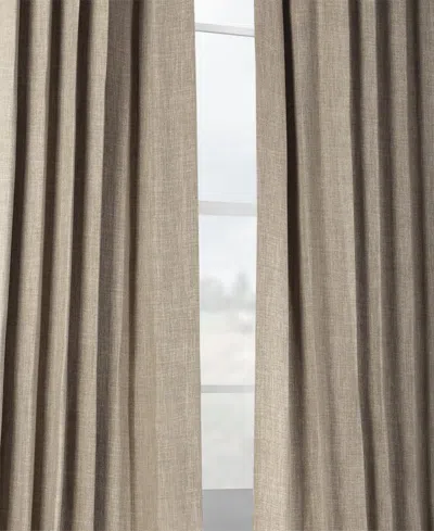 Half Price Drapes Mink Textured Faux Linen Room Darkening Curtain