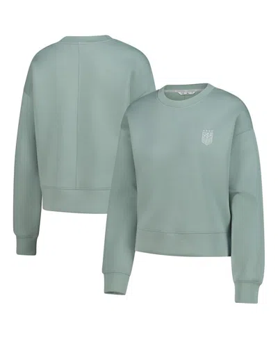 Levelwear Women's Green Uswnt Luxe Sponge Tri-blend Pullover Sweatshirt In Green