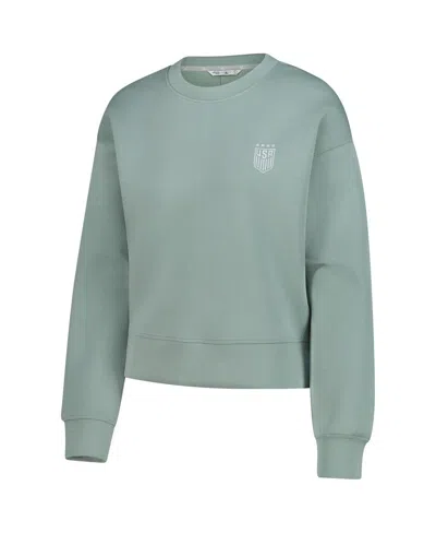 Levelwear Women's Green Uswnt Luxe Sponge Tri-blend Pullover Sweatshirt In Green