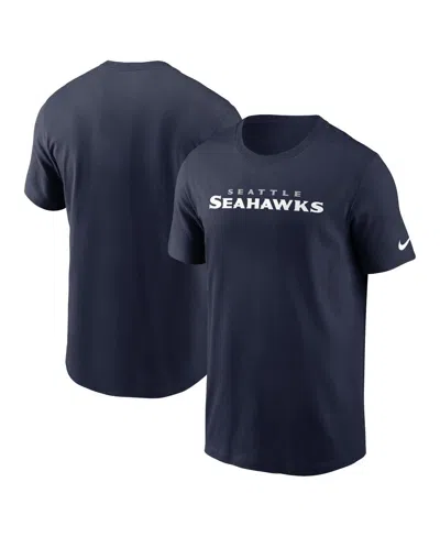 Nike Men's College Navy Seattle Seahawks Wordmark Legend Performance T-shirt In Blue