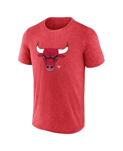 Fanatics Men's Heather Red Chicago Bulls Iconic Overtime T-shirt In Red
