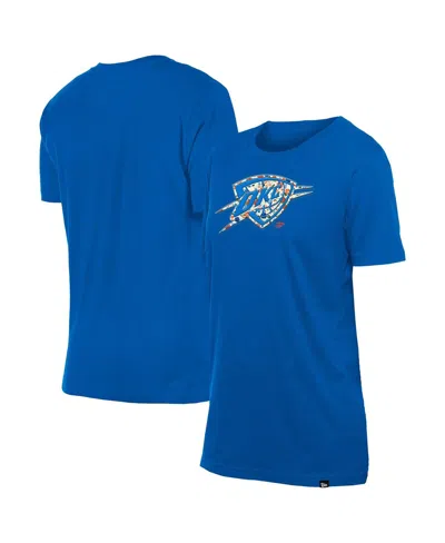 New Era Women's Blue Oklahoma City Thunder Glam Game Flower T-shirt In Blue