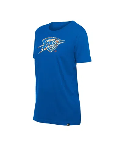 New Era Women's Blue Oklahoma City Thunder Glam Game Flower T-shirt In Blue