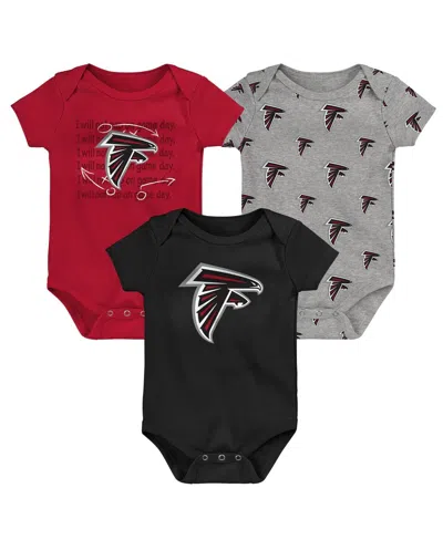 Outerstuff Baby Boys And Girls 3-pack Atlanta Falcons Team Starter Bodysuit In Black