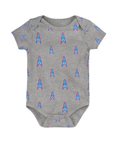 Outerstuff Baby Boys And Girls 3-pack Tennessee Titans Oilers Throwback Team Starter Bodysuit In Blue