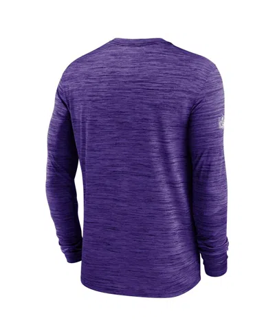 Nike Purple Baltimore Ravens Sideline Velocity Performance Long Sleeve T-shirt In Blue