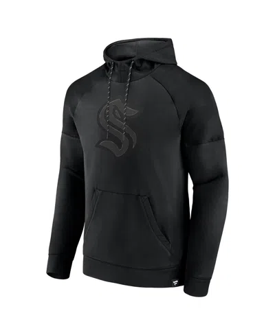 Fanatics Men's Boston Bruins Black Ice Defender Raglan Pullover Hoodie