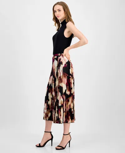Anne Klein Pleated Pull-on Midi Skirt