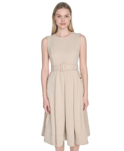 Calvin Klein Women's Scuba Crepe Sleeveless A-line Dress
