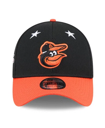 New Era Men's Black/orange Baltimore Orioles 2025 Mlb All-star Game 39thirty Flex Hat